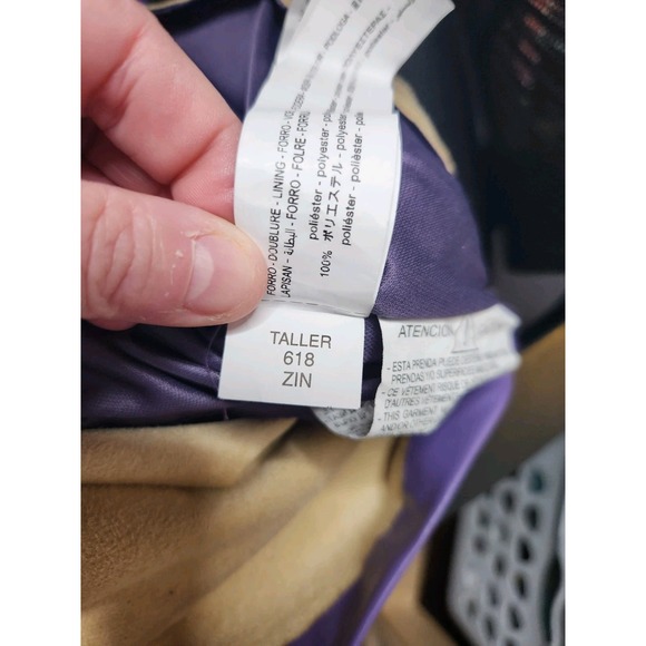 NWT Zara Purple Faux Leather Long Sleeve V Neck Body Con Ruched Dress‎ Size XL - Picture 13 of 14